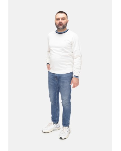 SUN 68 Maglia uomo girocollo bianco panna