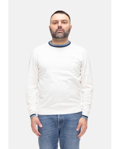 SUN 68 Maglia uomo girocollo bianco panna