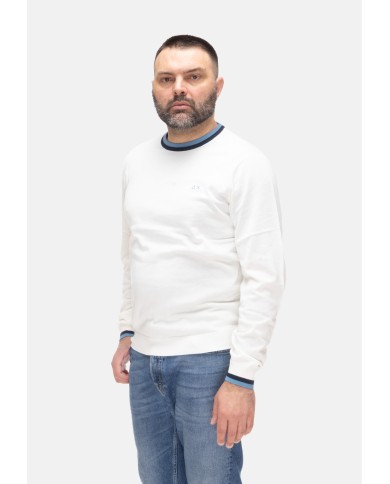 SUN 68 Maglia uomo girocollo bianco panna