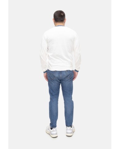 SUN 68 Maglia uomo girocollo bianco panna