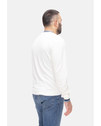 SUN 68 Maglia uomo girocollo bianco panna