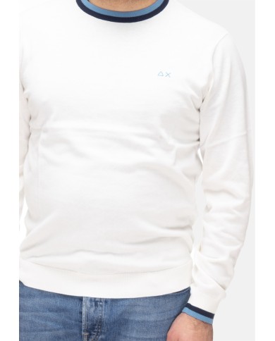 SUN 68 Maglia uomo girocollo bianco panna
