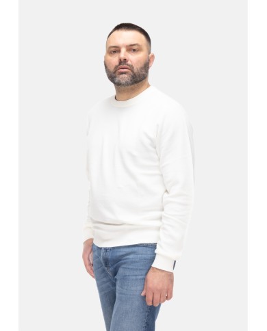 SUN 68 Maglia uomo girocollo bianco panna