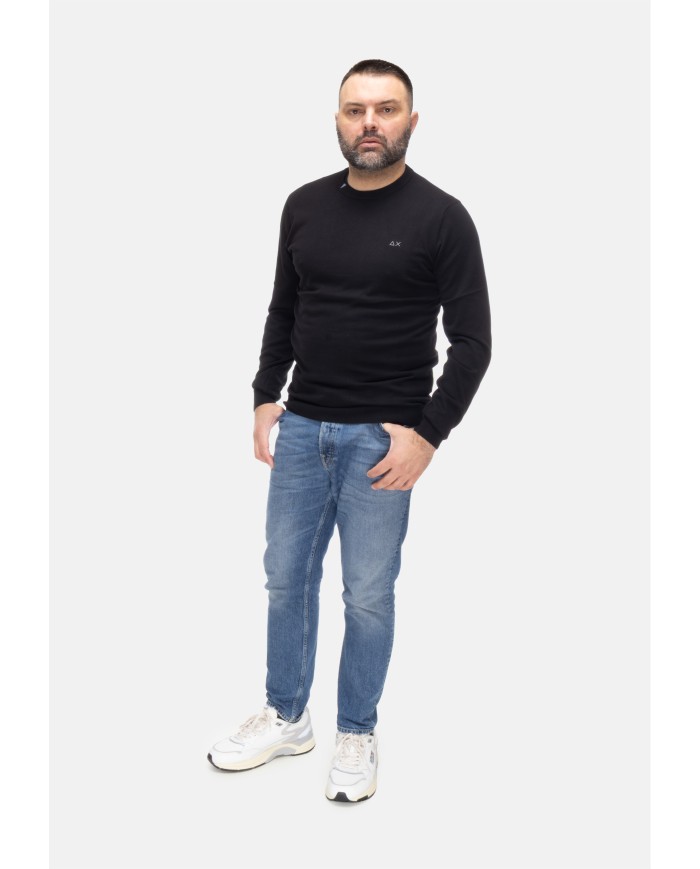 SUN 68 T-shirt uomo girocollo Nero