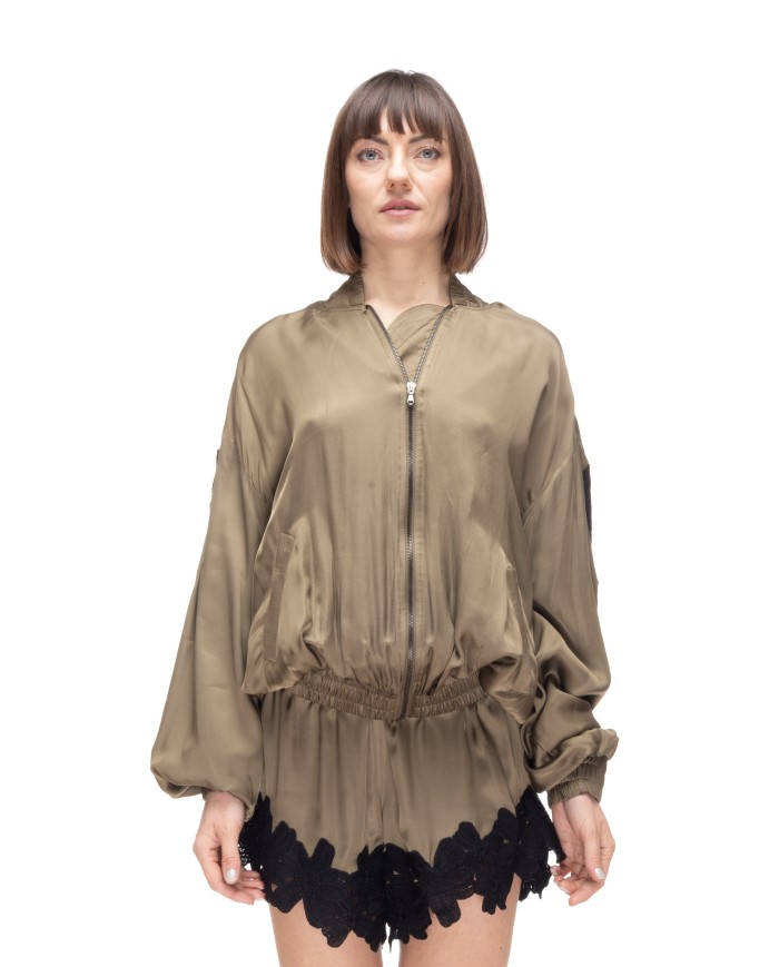 A PAPER KID Giubbino donna Verde militare