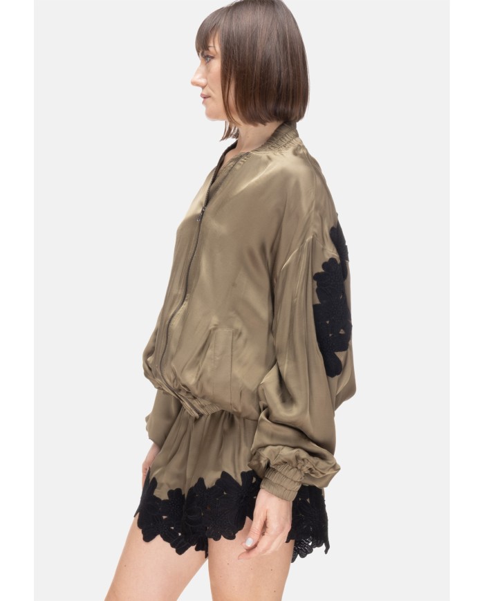 A PAPER KID Giubbino donna Verde militare