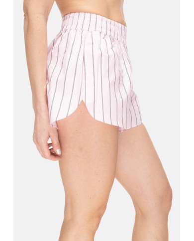 A PAPER KID Shorts donna a righe rosa