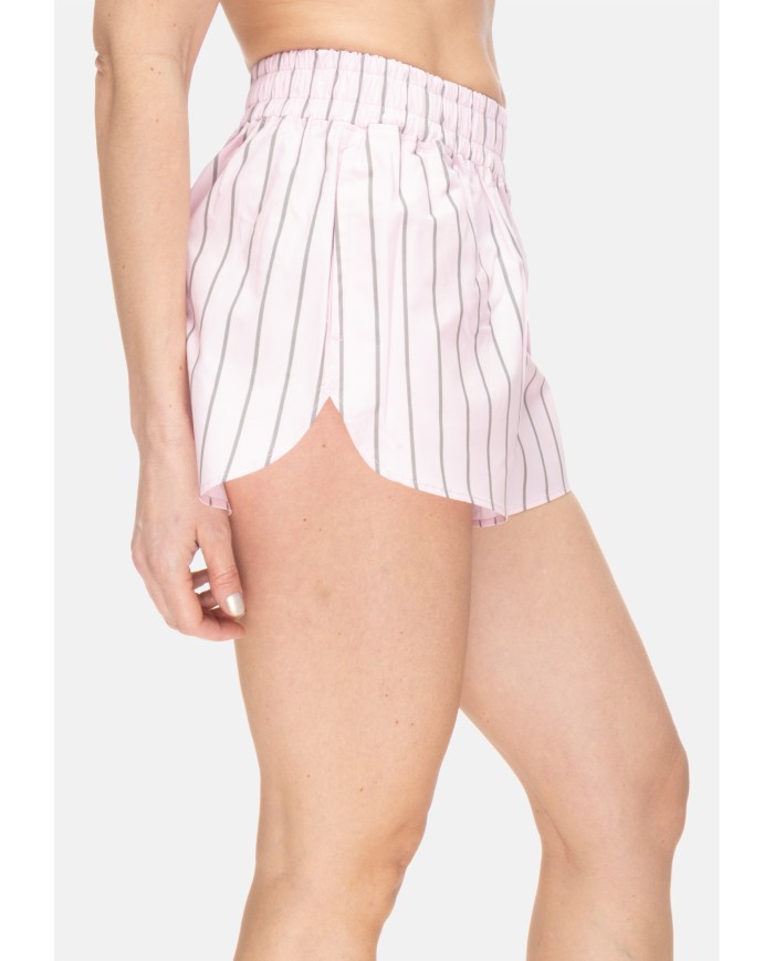 A PAPER KID Shorts donna a righe rosa