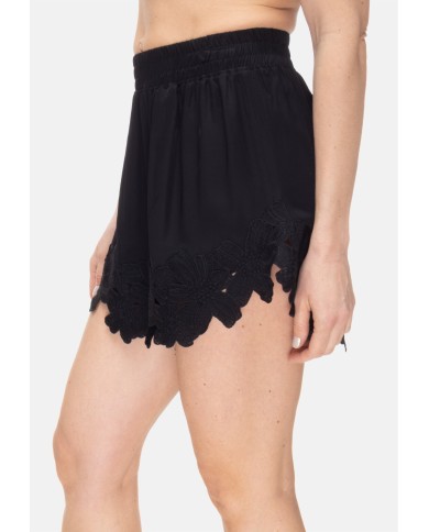 A PAPER KID Shorts donna con pizzo Nero
