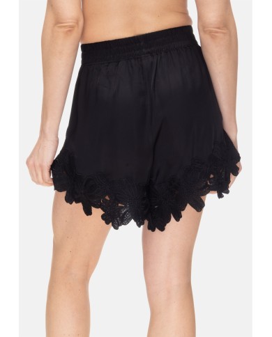 A PAPER KID Shorts donna con pizzo Nero