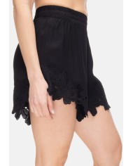 A PAPER KID Shorts donna con pizzo Nero