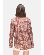 A PAPER KID Camicia donna con strass Marrone