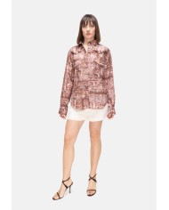 A PAPER KID Camicia donna con strass Marrone