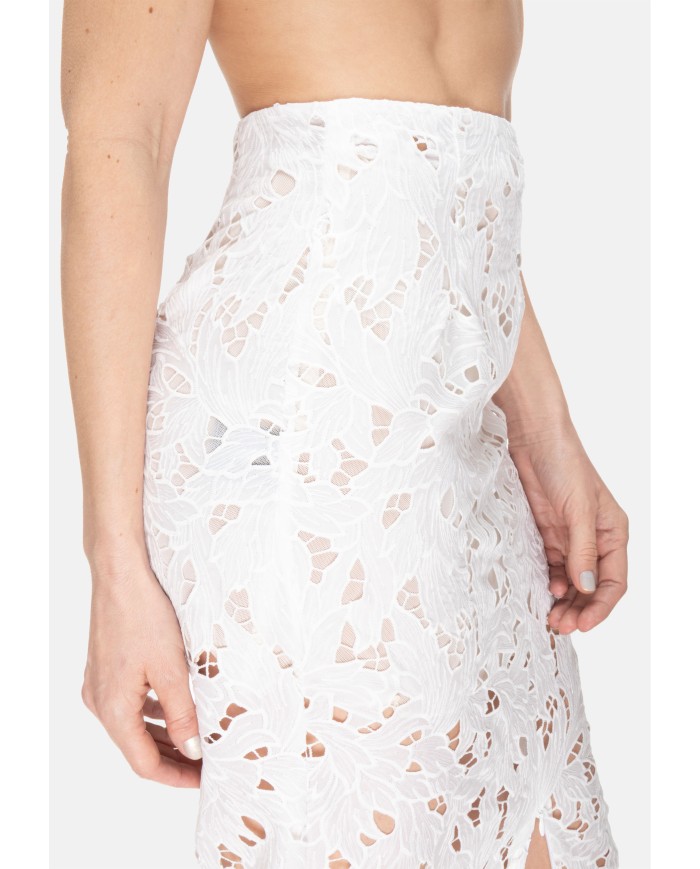 A PAPER KID Gonna midi pizzo Bianco