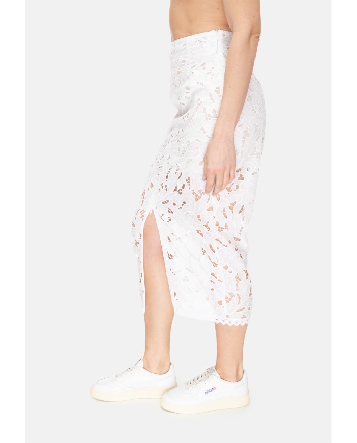 A PAPER KID Gonna midi pizzo Bianco