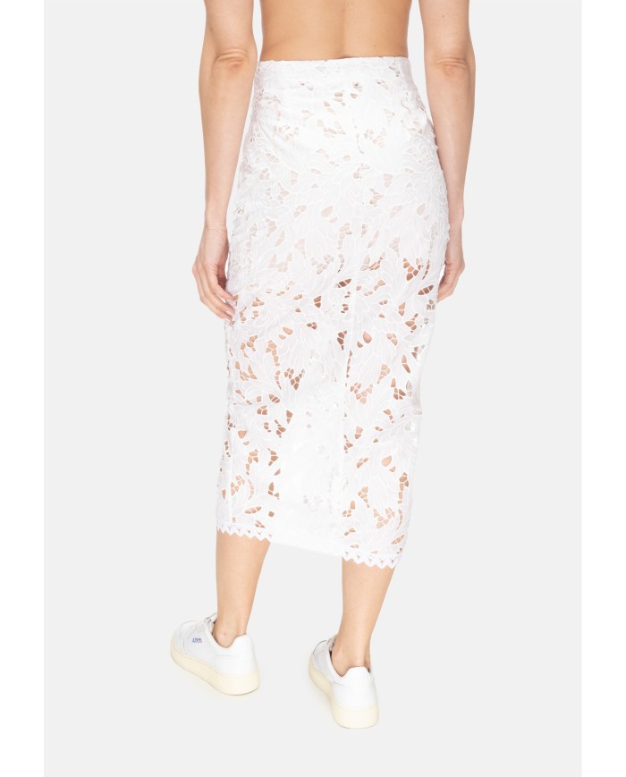A PAPER KID Gonna midi pizzo Bianco