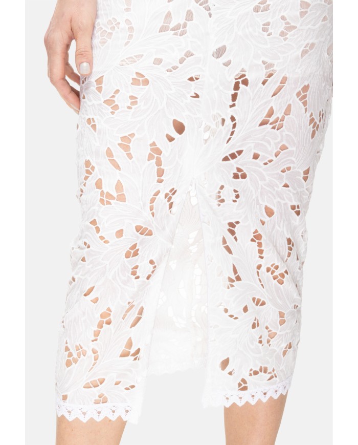 A PAPER KID Gonna midi pizzo Bianco