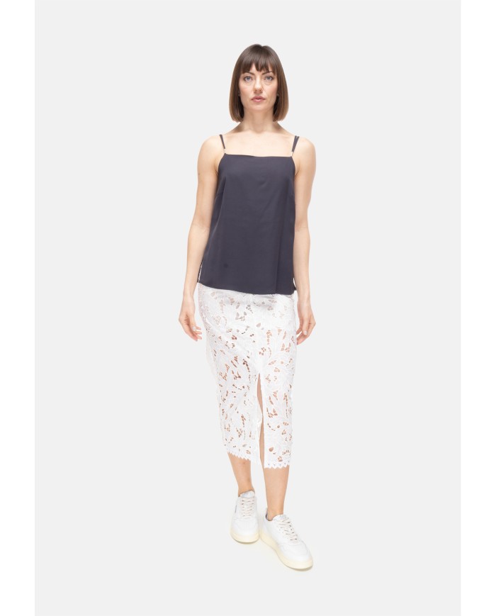 A PAPER KID Gonna midi pizzo Bianco