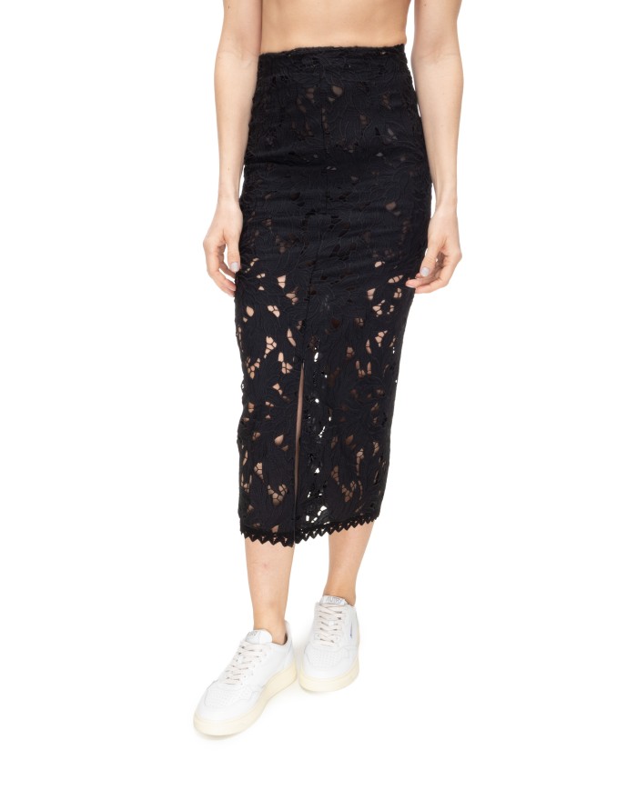 A PAPER KID Gonna midi pizzo Nero