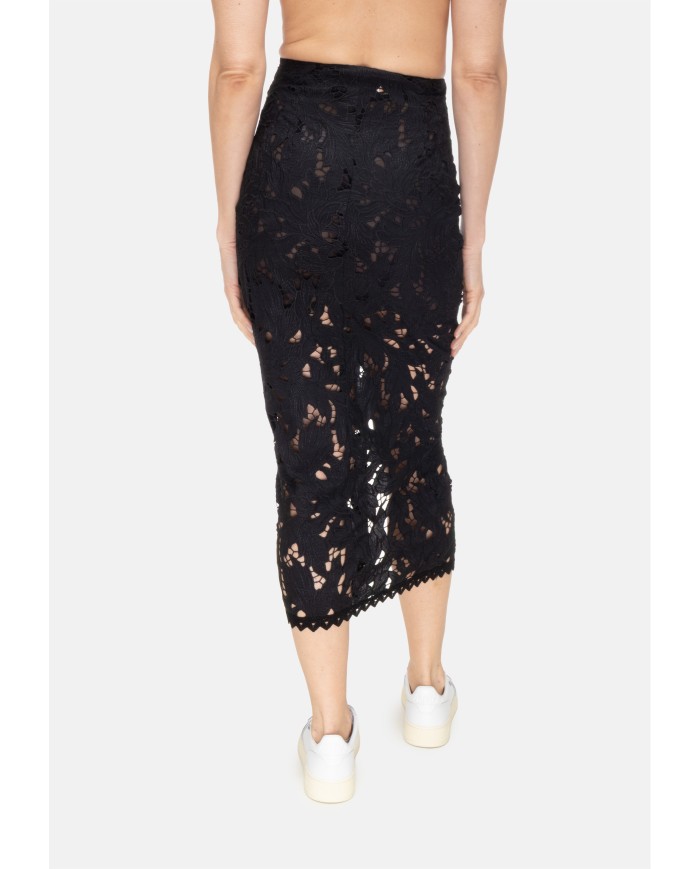 A PAPER KID Gonna midi pizzo Nero