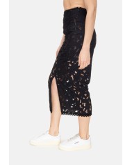 A PAPER KID Gonna midi pizzo Nero