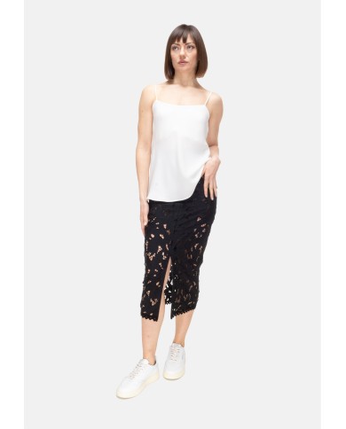 A PAPER KID Gonna midi pizzo Nero