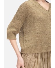 ROBERTO COLLINA Maglia donna scollo V Verde militare