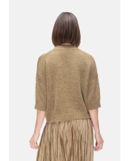 ROBERTO COLLINA Maglia donna scollo V Verde militare