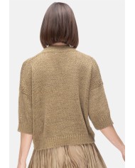 ROBERTO COLLINA Maglia donna scollo V Verde militare