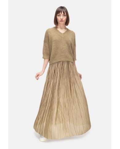 ROBERTO COLLINA Maglia donna scollo V Verde militare