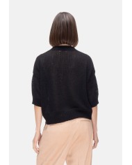 ROBERTO COLLINA Maglia donna scollo V Nera