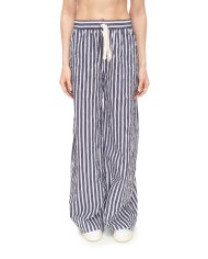 ROBERTO COLLINA Pantaloni donna over righe blu