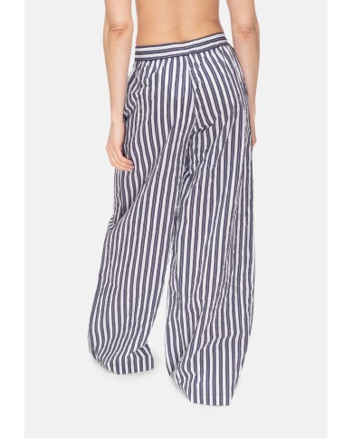 ROBERTO COLLINA Pantaloni donna over righe blu