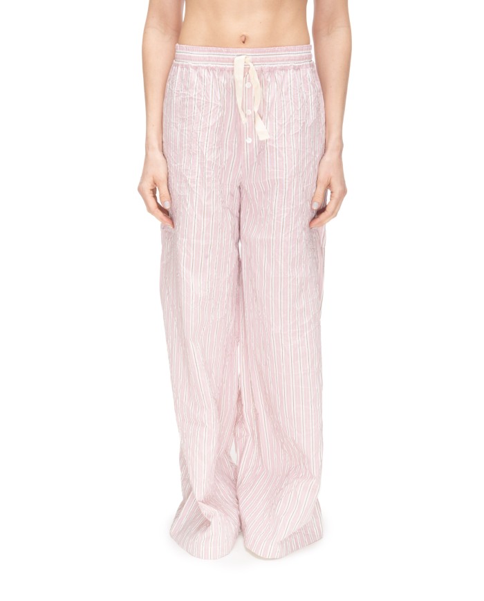 ROBERTO COLLINA Pantaloni donna over righe Rosa