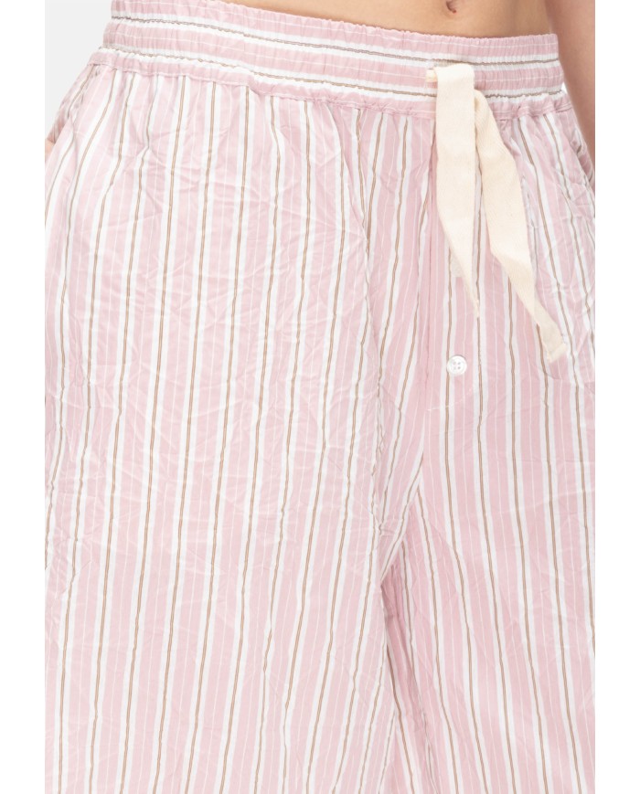 ROBERTO COLLINA Pantaloni donna over righe Rosa
