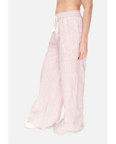 ROBERTO COLLINA Pantaloni donna over righe Rosa