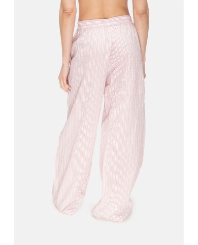 ROBERTO COLLINA Pantaloni donna over righe Rosa