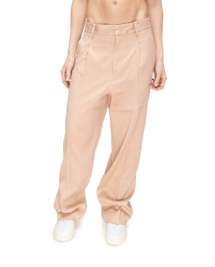 ROBERTO COLLINA Pantaloni donna pinces rosa