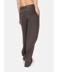 ROBERTO COLLINA Pantaloni donna in lino marrone