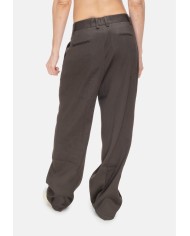 ROBERTO COLLINA Pantaloni donna in lino marrone