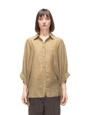 ROBERTO COLLINA Camicia donna oversize Verde militare