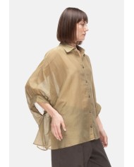 ROBERTO COLLINA Camicia donna oversize Verde militare