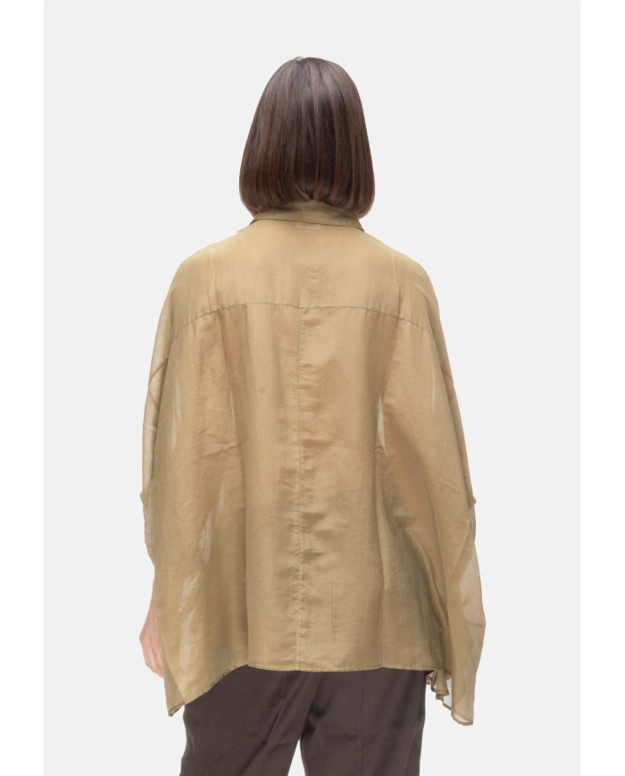 ROBERTO COLLINA Camicia donna oversize Verde militare