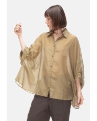ROBERTO COLLINA Camicia donna oversize Verde militare