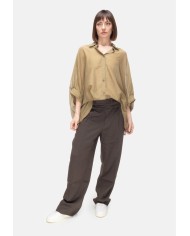 ROBERTO COLLINA Camicia donna oversize Verde militare