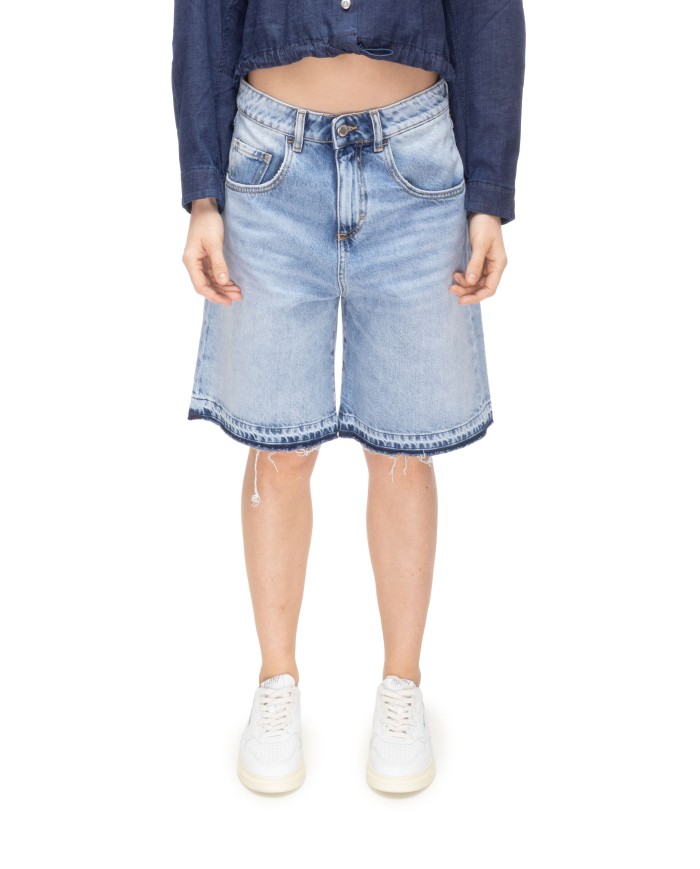 ICON DENIM Bermuda jeans donna blu