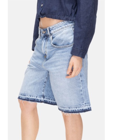 ICON DENIM Bermuda jeans donna blu