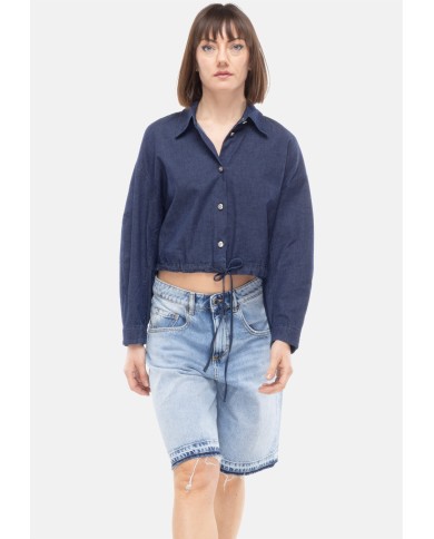 ICON DENIM Bermuda jeans donna blu