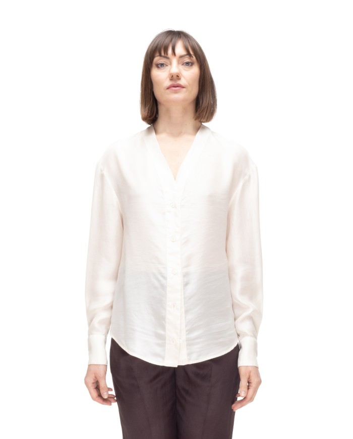 TELA Camicia over donna seta Gesso