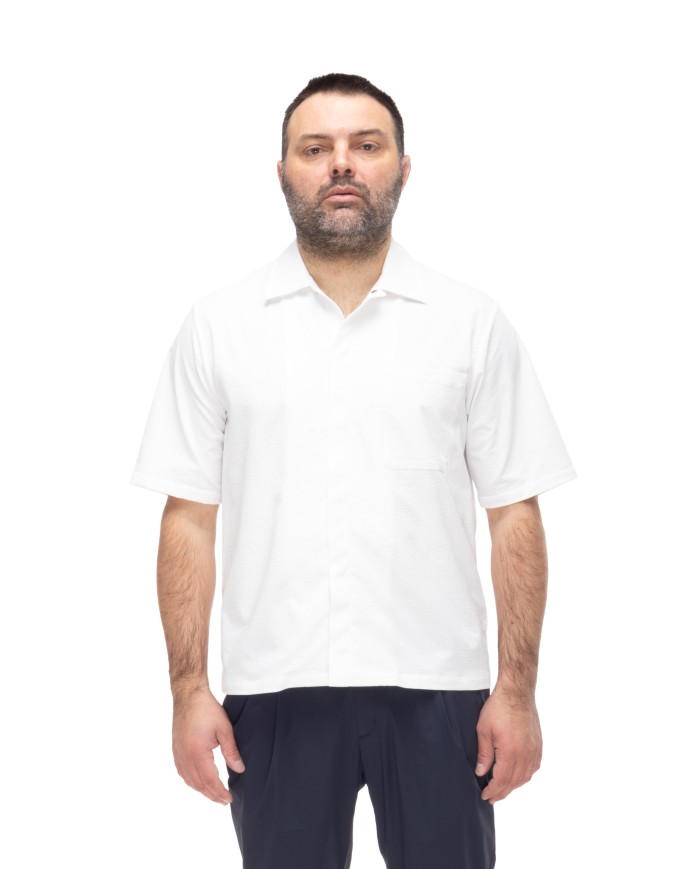 HERNO Camicia uomo mezza manica bianca